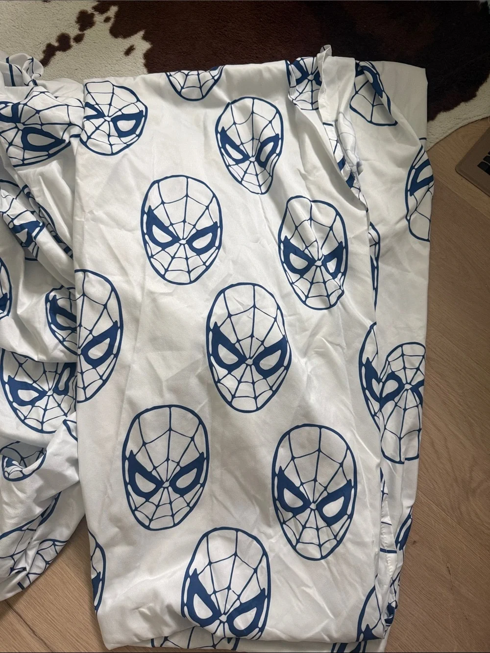 Spiderman Themed Red, Black & Blue Bedding Set Twin Size